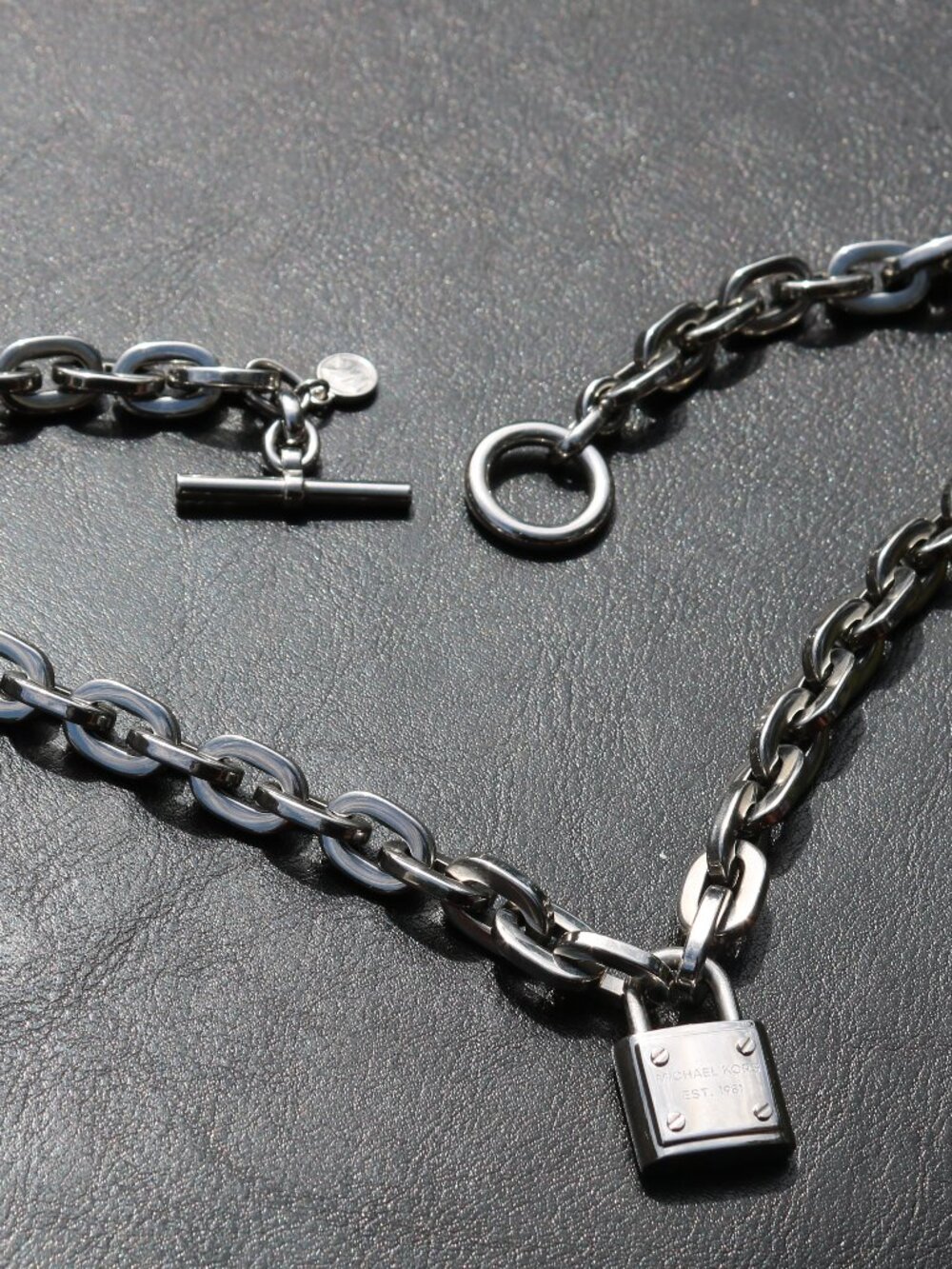 Michael Kors Heritage Logo Padlock Chain Necklace